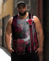 T-shirt sans manches imprimé grande taille pour homme